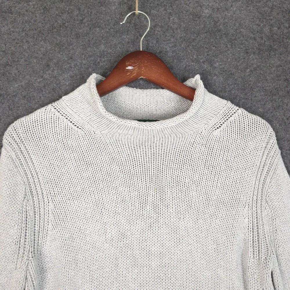 J Crew Always Heather‎ Gray Mock Neck Knit Pullover Sweater Womens Medium M
